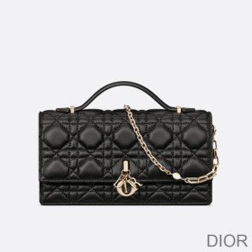 Mini Miss Dior Bag Cannage Lambskin Black