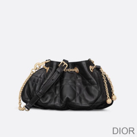 Small Dior Ammi Bag Macrocannage Lambskin Black