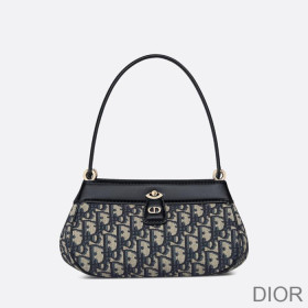 Small Dior Key Bag Oblique Motif Canvas Blue