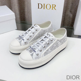 Dior Walk''N'' Platform Sneakers Women Jardin d''Hiver Motif Canvas Grey
