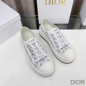 Dior Walk''N'' Platform Sneakers Women Jardin d''Hiver Motif Canvas Grey