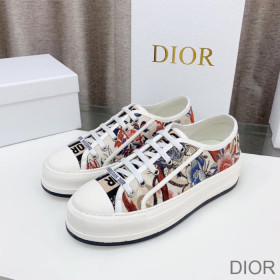 Dior Walk''N'' Platform Sneakers Women Jardin d''Hiver Motif Canvas White