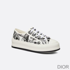 Dior Walk''N'' Platform Sneakers Women Plan de Paris Motif Canvas Black