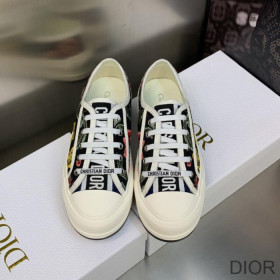 Dior Walk''N'' Platform Sneakers Unisex Petites Fleurs Motif Canvas Black
