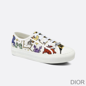 Dior Walk''N'' Sneakers Women Pixel Zodiac Motif Canvas White