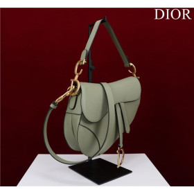 Dior Saddle Bag With Strap M0455 Cedar Green Grained Calfskin