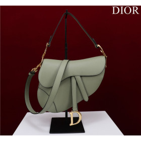 Dior Saddle Bag With Strap M0455 Cedar Green Grained Calfskin