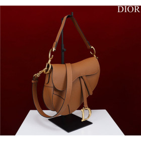 Dior Saddle Bag With Strap M0455 Golden Grained Calfskin