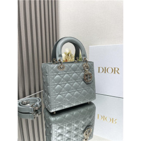 Dior Medium Lady Dior Bag M0565 Grey Lambskin