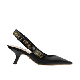 Dior Women's ja Dior high-heeled shoe Black lambskin studs Black