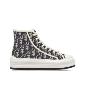 Dior Women's WalknDior High-Top Platform Sneaker Dark Blue