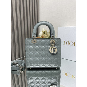 Dior Medium Lady Dior Bag M0565 Grey Lambskin
