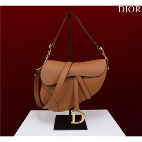 Dior Saddle Bag With Strap M0455 Golden Grained Calfskin