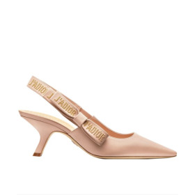 Dior Women's ja Dior high-heeled shoe Black lambskin studs Pink