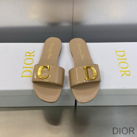 C''est Dior Slides Women Patent Leather Khaki