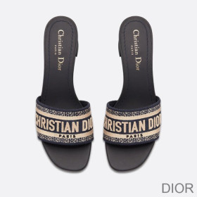 Dior Dway Heeled Slides Women Canvas Blue