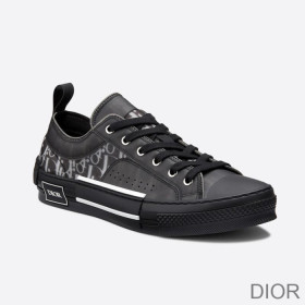 Dior B23 Sneakers Unisex Oblique Motif Canvas with Calfskin Black
