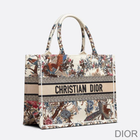 Dior Book Tote Jardin d''Hiver Motif Canvas White