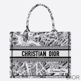 Dior Book Tote Plan de Paris Motif Canvas White