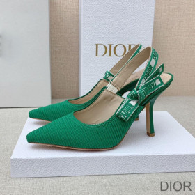 Dior J''Adior Slingback Pumps Women Technical Fabric Green