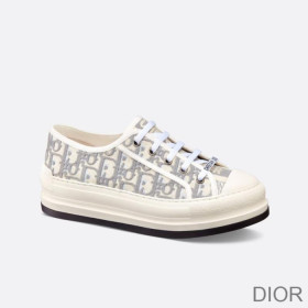 Dior Walk''N'' Platform Sneakers Women Oblique Motif Canvas Grey
