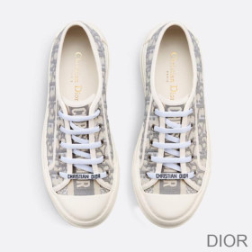 Dior Walk''N'' Platform Sneakers Women Oblique Motif Canvas Grey