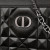 Dior Caro Zipped Pouch with Chain Cannage Calfskin with Diamond Motif Black