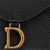 Dior Saddle Flap Card Holder Grained Calfskin Black