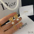 Dior Tribales Earrings Chain Metal And White Resin Pearls Gold