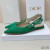 Dior J''Adior Slingback Ballerina Flats Women Technical Fabric Green