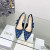 Dior J''Adior Slingback Pumps Women Mizza Motif Canvas Blue
