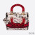 Dior Medium Lady D lite Bag Dioramour Graffiti Motif Canvas White