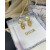 Dior Women's CD Navy Earrings Golden