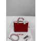 Lady dior leather handbag Dior Red in Leather
