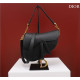 Dior Saddle Bag With Strap M0455 Black Grained Calfskin
