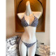 Dior Bikini Women Oblique Jacquard Technical Fabric Blue