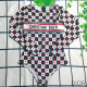 Dior Long Sleeve Bodysuit Women Dioramour D Chess Heart Lycra Black/White