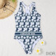 Dior Racerback Swimsuit Women Etoile Print Lycra Blue