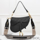 Dior Saddle Bag Oblique Embossed Calfskin Black