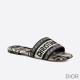 Dior Dway Slides Women Jute Check''n''Dior Motif Canvas White