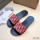 Dior Dway Slides Women Oblique Motif Canvas Red