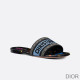 Dior Dway Slides Women Pixel Zodiac Motif Canvas Black
