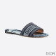 Dior Dway Slides Women Tie &amp; Dye Motif Canvas Blue