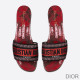 Dior Dway Slides Women Tie &amp; Dye Motif Canvas Red