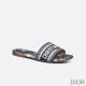 Dior Dway Slides Women Toile De Jouy Motif Canvas Blue