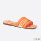 Dior Dway Slides Women Toile De Jouy Motif Canvas Orange