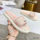 Dior Dway Slides Women Toile De Jouy Motif Cotton Cherry