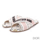 Dior Granville Slides Women Rosa Mutabilis Motif Canvas White