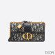 Dior 30 Montaigne East West Bag With Chain Oblique Motif Canvas Blue