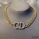 Dior 30 Montaigne Necklace Metal And White Crystals Gold